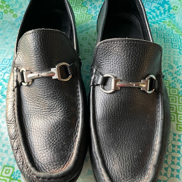 Sandro Moscoloni Black Leather Men's Slip-Ons - Picture 2 of 6